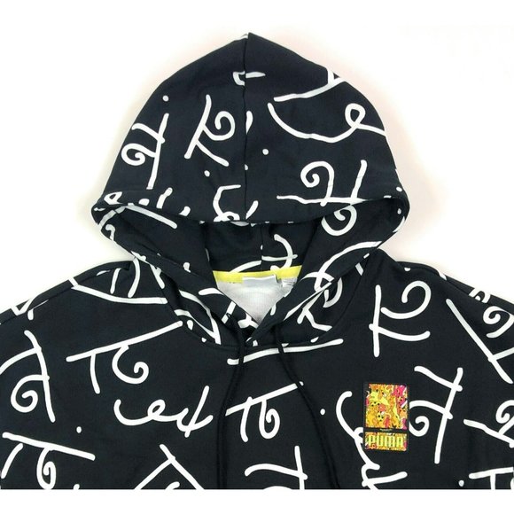 Puma x Romero Britto Art Series AOP Mens Small Black Pullover Hoodie Sweatshirt - Picture 2 of 12